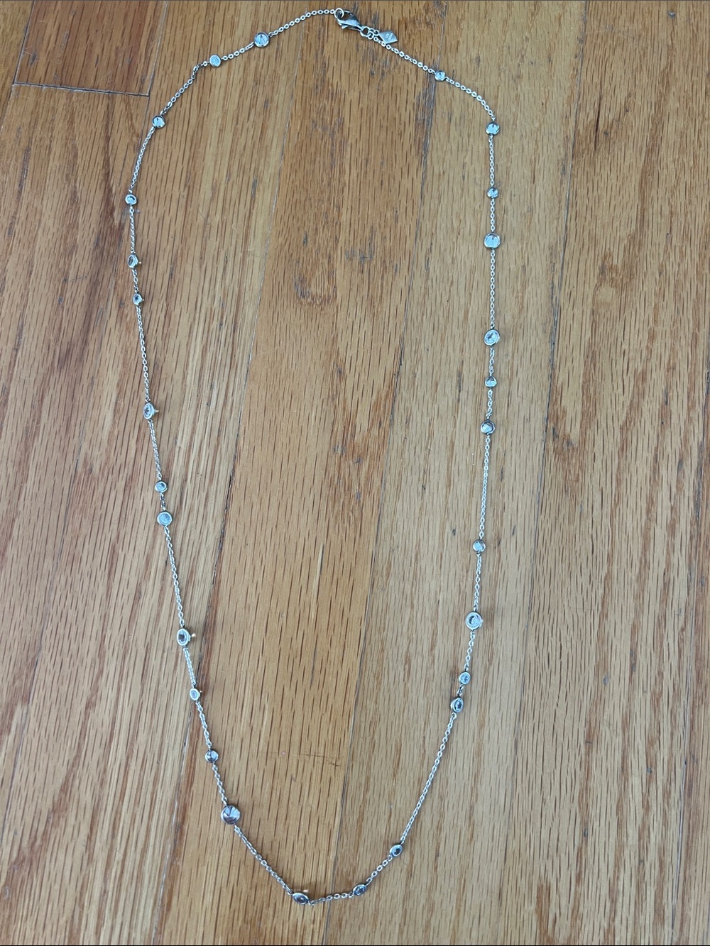 Silpada Silver Station Necklace with Sparkling Bezel crystals
